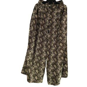 Nili Lotan Womens Snakeskin Print Wide-Leg Cropped Pants Size 4